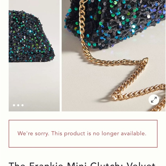 Anthropologie Frankie Sequin Mini Sequin Evening Bag with Chain Strap - Picture 3 of 6